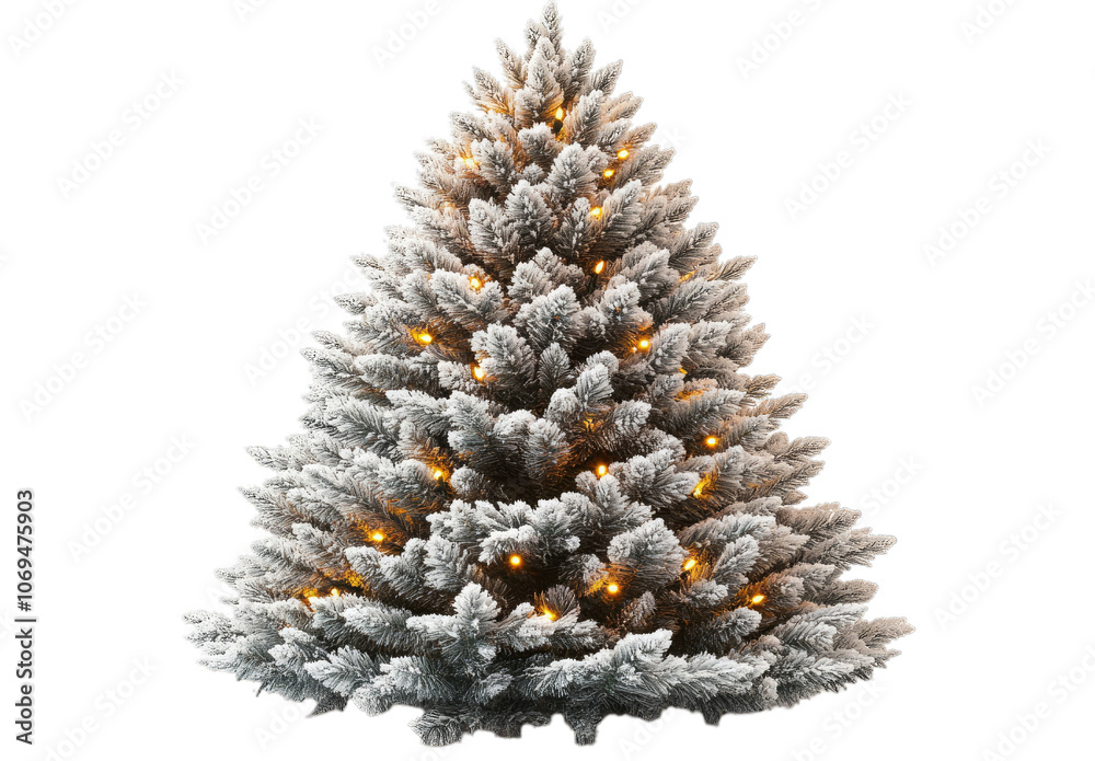 Frosted Christmas Tree with Lights - Festive Winter Decor Frosted Christmas Tree with Lights - Festive Winter Decor