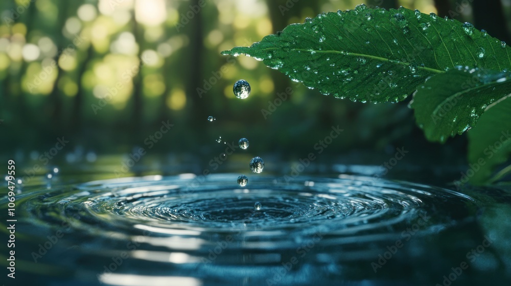 Water Droplet Splashing in a Forest Pond Water Droplet Splashing in a Forest Pond