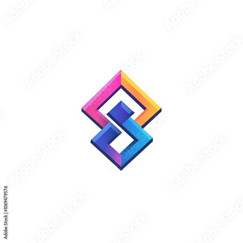 Abstract Geometric Symbol for Tech Branding