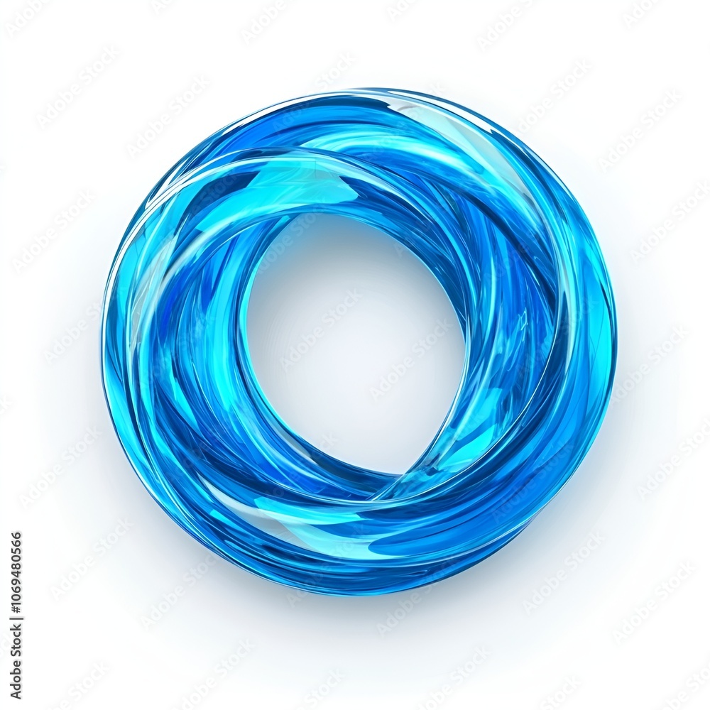 Transparent Blue Sphere on Curved Path Transparent Blue Sphere on Curved Path