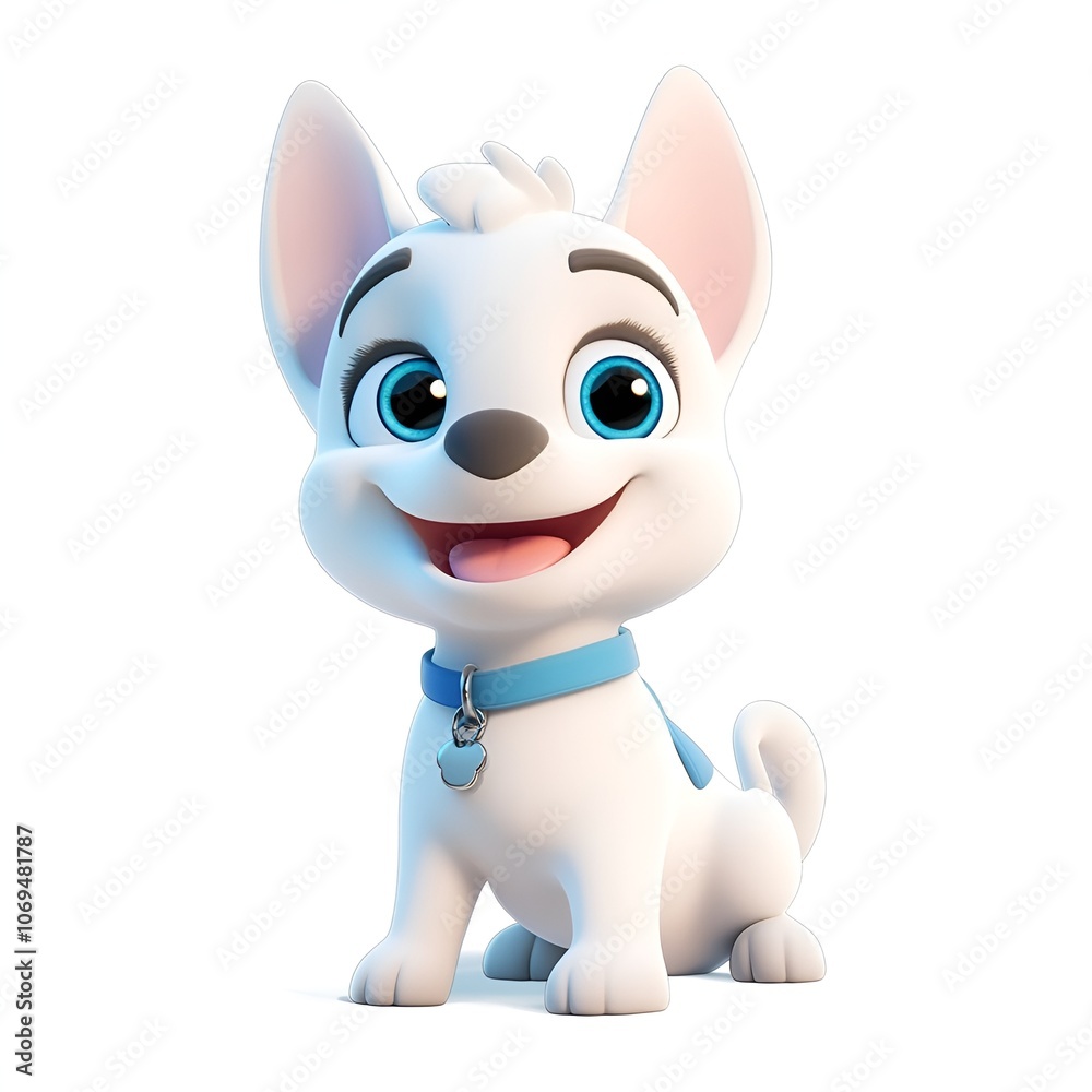 3D Rendered Full-Body Dog Pet in Clay Animation