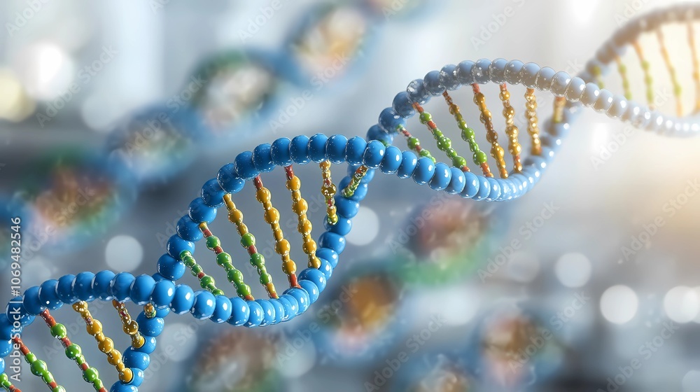Abstract DNA structure background, perfect for science-themed stock images and illustrations