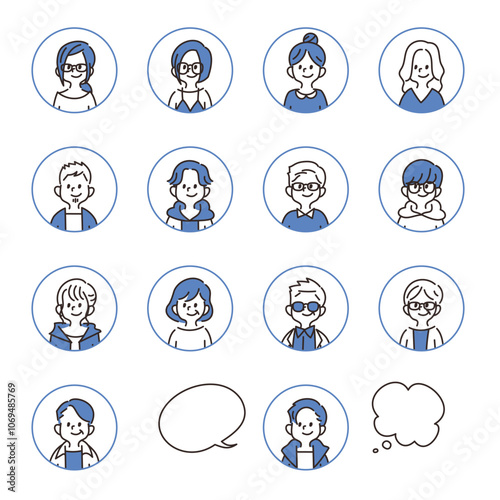 アイコン　複数人　笑顔
