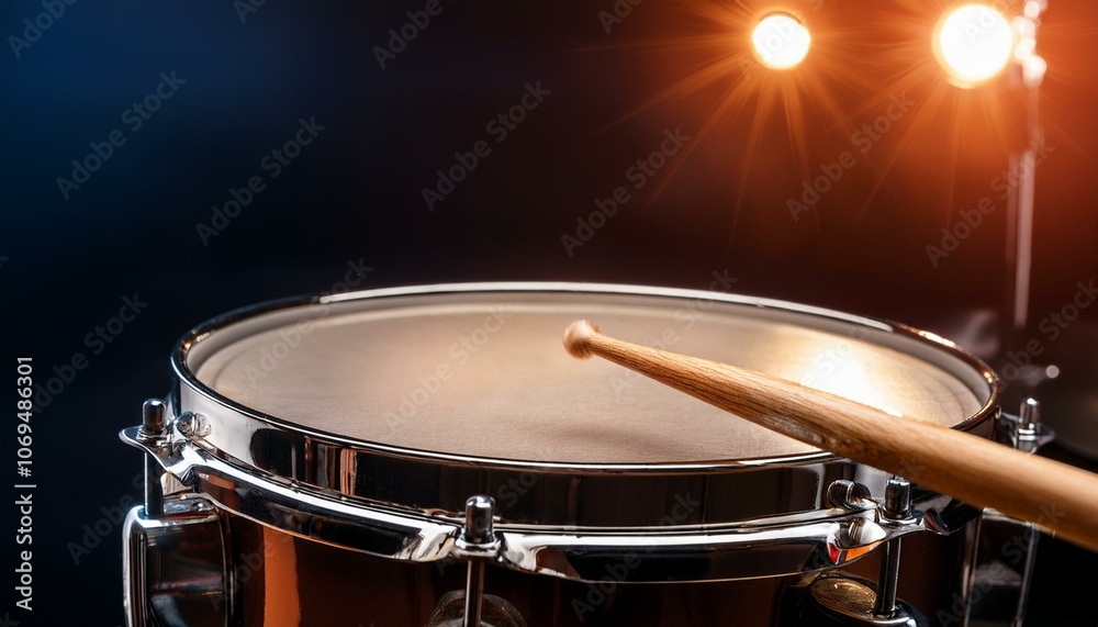 Closeup of a snare drum