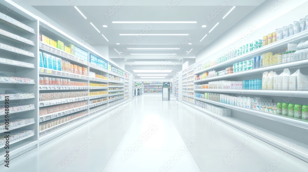 Aisle of a Modern Supermarket Aisle of a Modern Supermarket