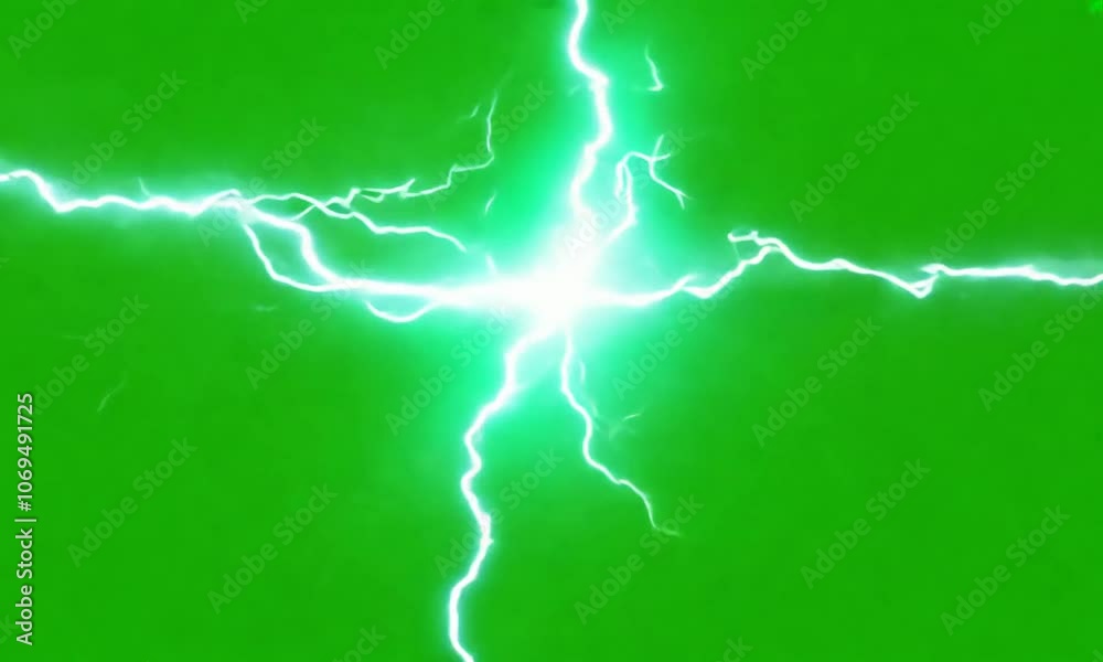 Electric Spark on Green Screen
