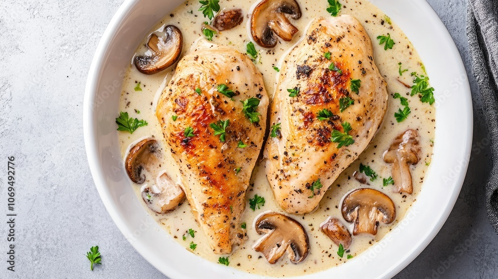 Creamy Chicken with Mushrooms and Herbs Delight Creamy Chicken with Mushrooms and Herbs Delight