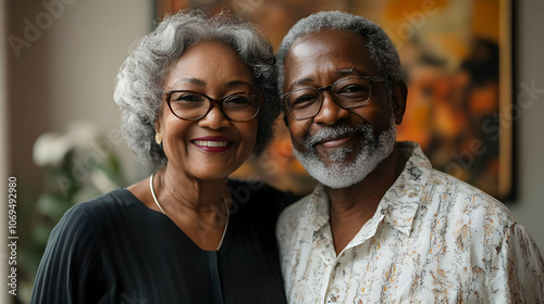 Smiling Senior Couple Portrait Photo