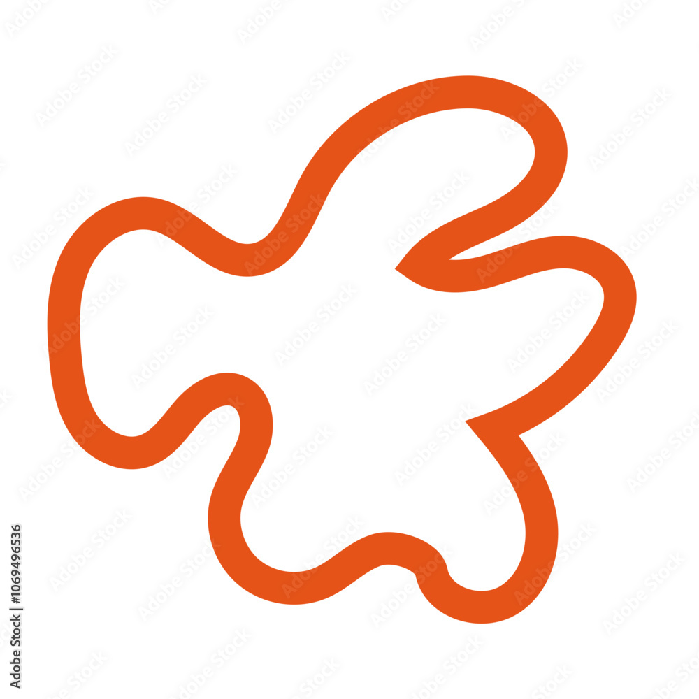 Red outline abstract shapes vectors
