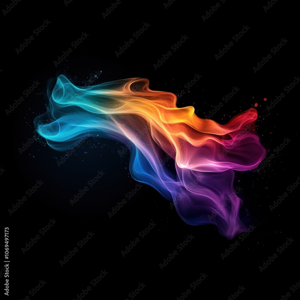 Colorful abstract waves on a black background, perfect for modern design. Colorful abstract waves on a black background, perfect for modern design.