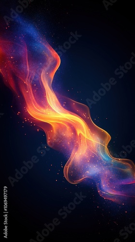 Colorful abstract wave light on a dark background.