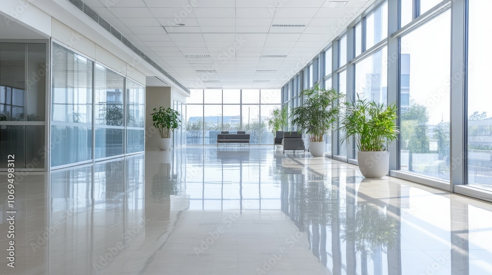 Modern Bright Office Interior with Natural Light Modern Bright Office Interior with Natural Light