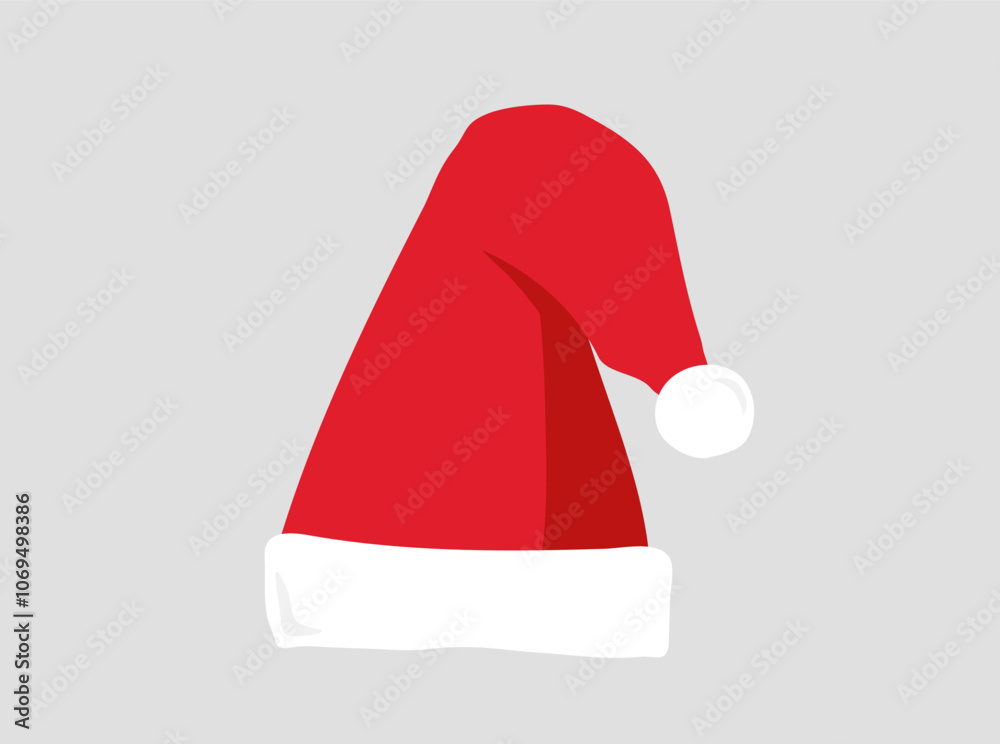 Santa red hat. Christmas decoration. Santa Claus. Vector illustration Santa red hat. Christmas decoration. Santa Claus. Vector illustration