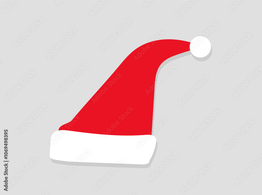 Santa red hat. Christmas decoration. Santa Claus. Vector illustration Santa red hat. Christmas decoration. Santa Claus. Vector illustration