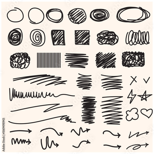 Wallpaper Mural Shapes With illustration style doodle Torontodigital.ca