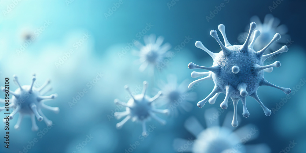 viruses and bacteria, pathogens that cause disease. Macro photography of viruses, Macro microscope image of a virus cell with influenza spikes, influenza, Omicron coronavirus, microbiology background viruses and bacteria, pathogens that cause disease. Macro photography of viruses, Macro microscope image of a virus cell with influenza spikes, influenza, Omicron coronavirus, microbiology background