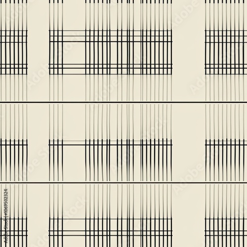 Wallpaper Mural Abstract Pattern of Black and Gray Lines on a Beige Background Torontodigital.ca