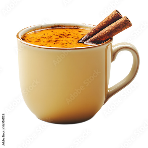 Warm Beverage with Cinnamon Sticks in a Mug photo