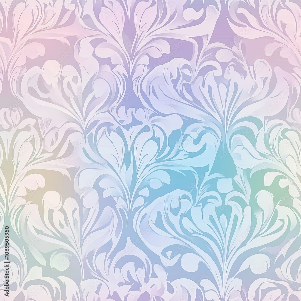 Fototapeta premium Abstract Floral Pattern with Pastel Swirls