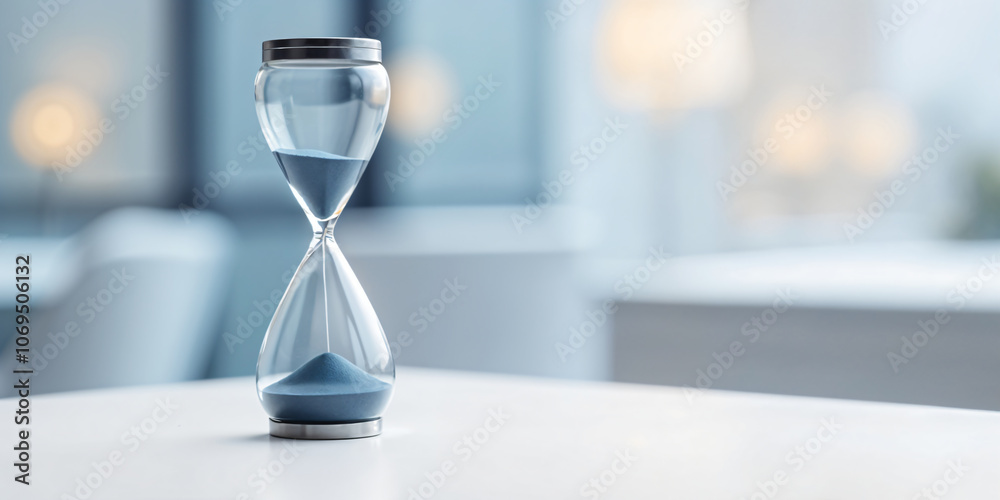 Countdown of time with an hourglass on a glittery background capturing the final moment. Concept Countdown, Hourglass, Glittery Background, Final Moment, Dramatic Scene Countdown of time with an hourglass on a glittery background capturing the final moment. Concept Countdown, Hourglass, Glittery Background, Final Moment, Dramatic Scene