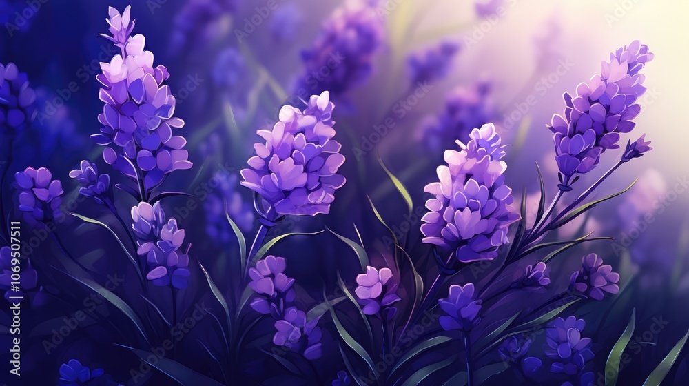 Fototapeta premium Blossoming Beauty: Delicate Lilac Flowers in Full Bloom