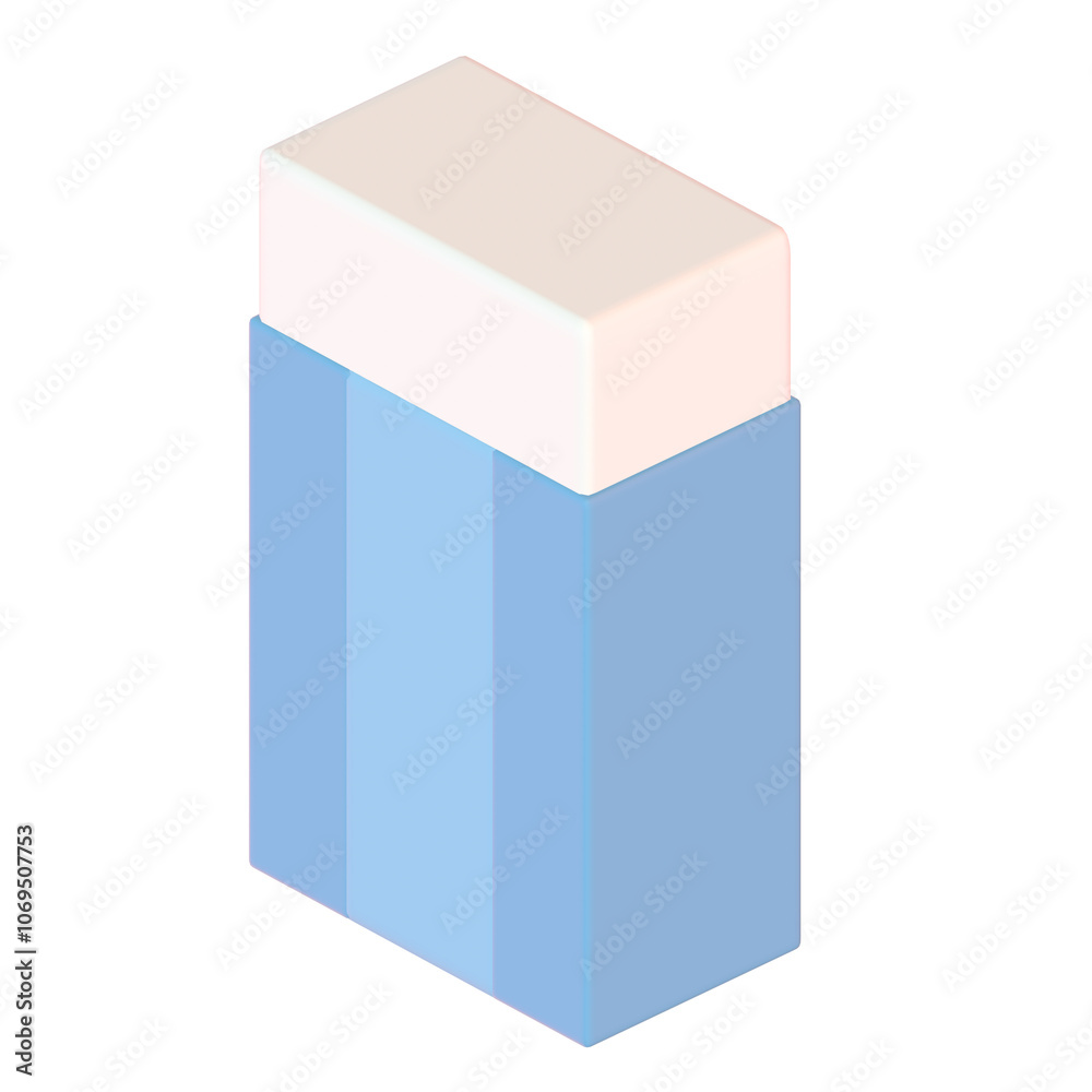 斜め上から見た新品の消しゴムの3Dイラスト 斜め上から見た新品の消しゴムの3Dイラスト