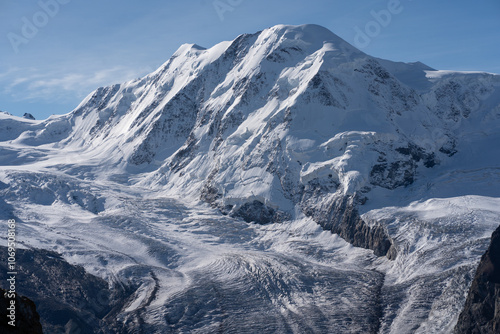 Snow-covered peaks in Zermatt, Switzerland