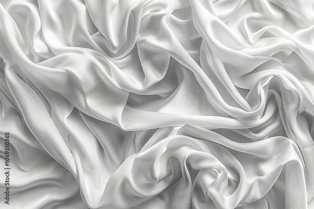 Obraz premium Crumpled White Paper Texture with Creases for Poster Background