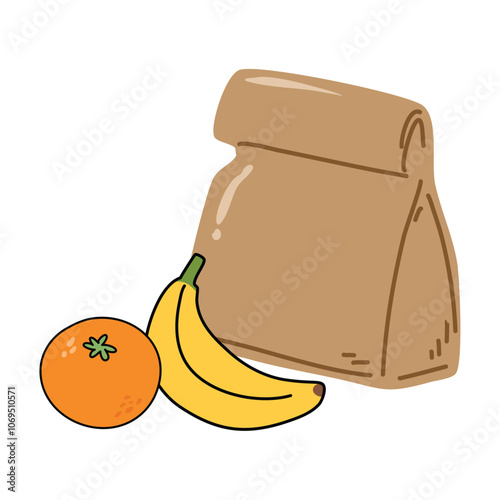 School Lunch in brown paper bag