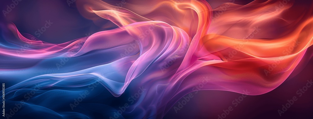 Obraz premium Elegant Vibrant Abstract Background with Smooth Gradient Wavy Lines in Red Purple Blue for Modern Design