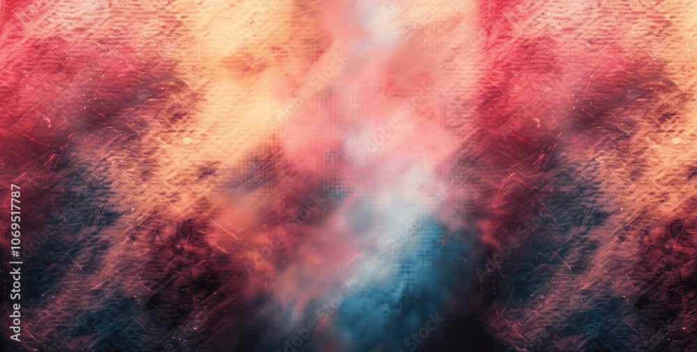 Fototapeta premium Abstract Blurred Background with Old Film Effect Grainy Hazy Vintage Pastel Color Palette Gradient Texture