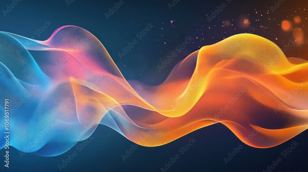 Fototapeta premium Abstract flowing waves in vibrant colors, creating a dynamic visual effect.