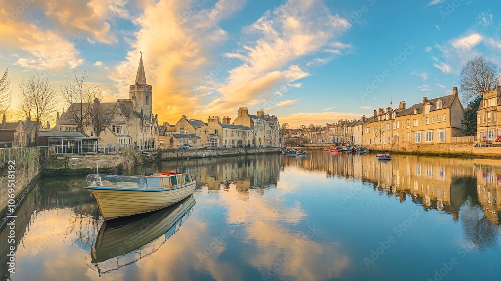 Naklejka premium The historic and picturesque town of Stamford in Lincolnshire