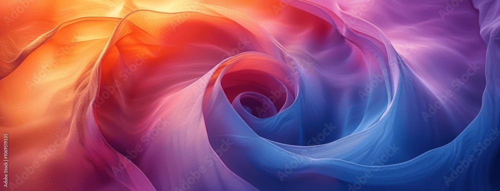Obraz premium Colorful Abstract Spiral Background with Blue Purple Orange Gradient for Modern Poster Design
