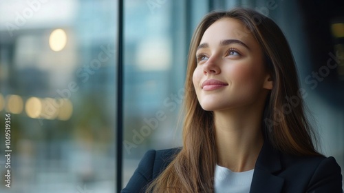 Wallpaper Mural Young Businesswoman in Modern Corporate Space Torontodigital.ca