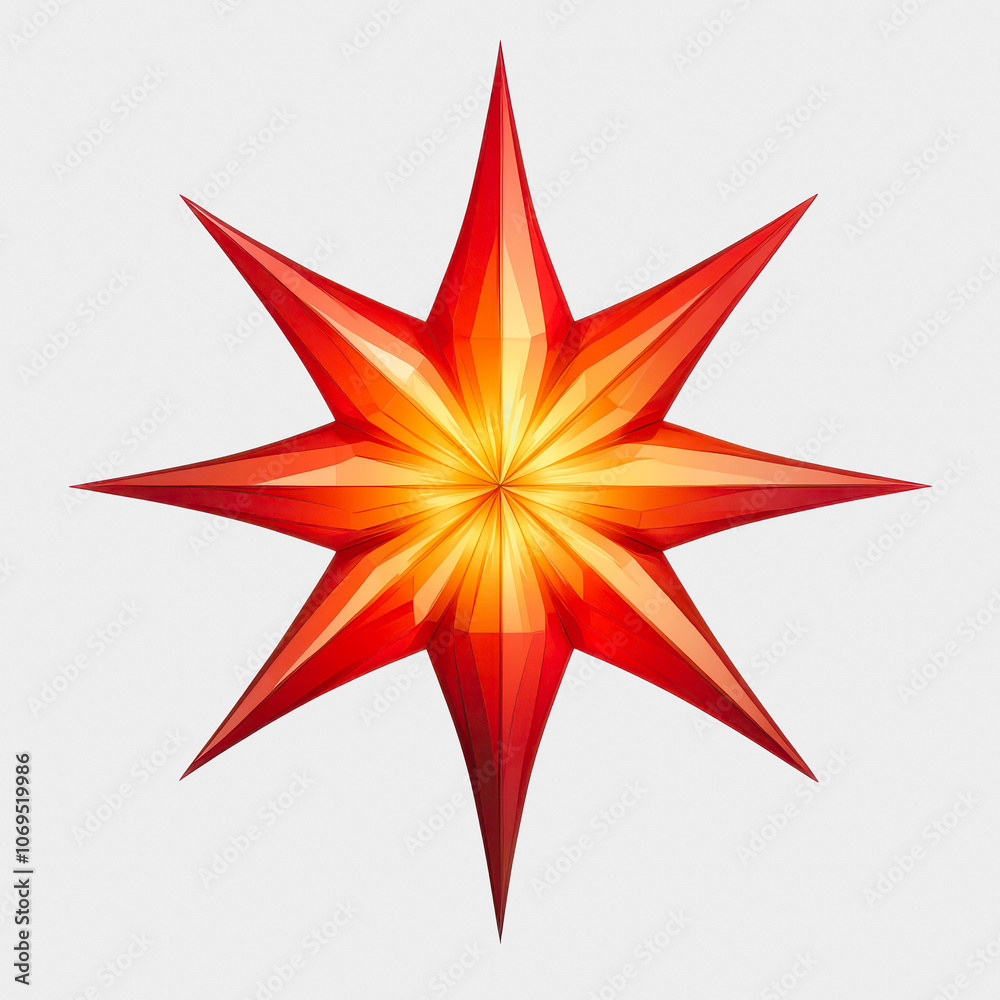 Vibrant Christmas Star on White Background Vibrant Christmas Star on White Background