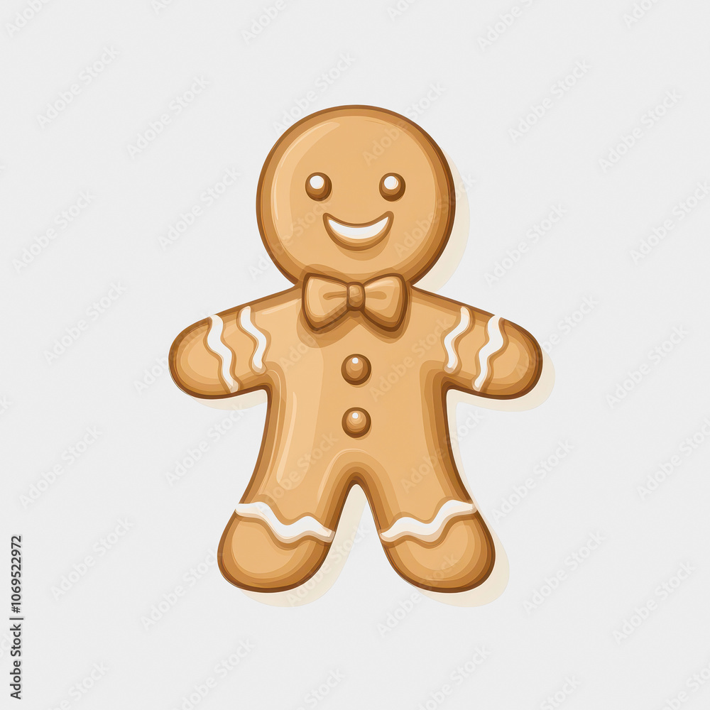 Cute Gingerbread Man Isolated on White Background Cute Gingerbread Man Isolated on White Background