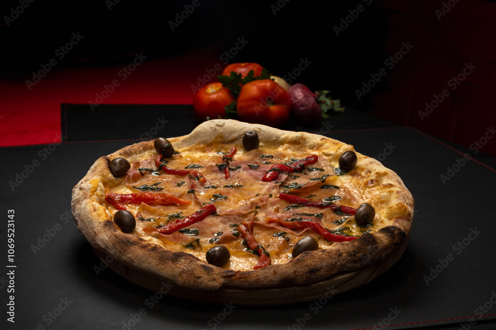 pizza on a table pizza on a table