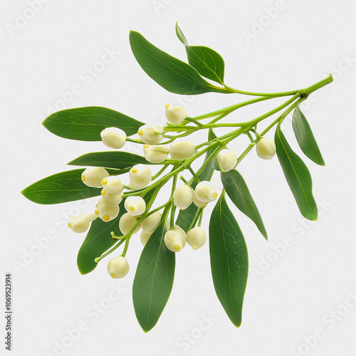 Wallpaper Mural Mistletoe Branch on White Background Torontodigital.ca