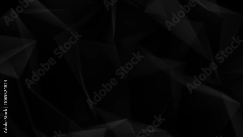 Black Abstract Geometric Polygon Motion Background	