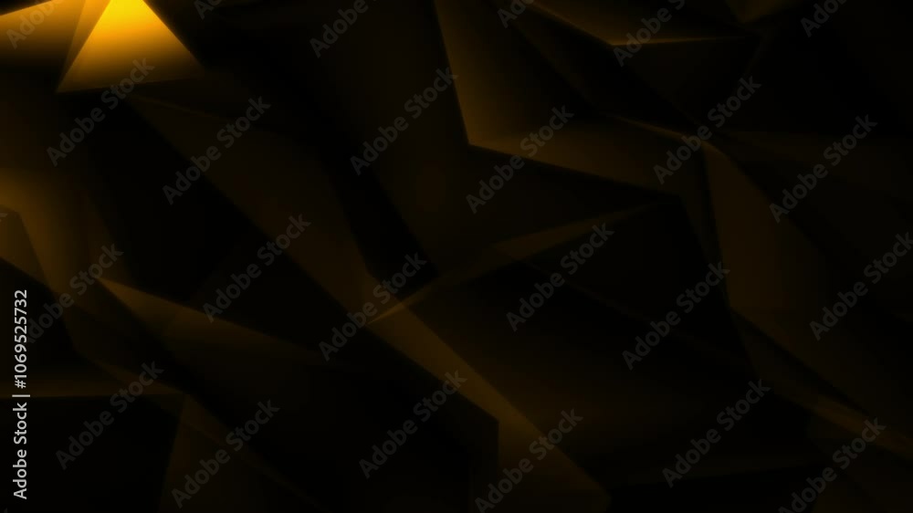 Black Gold Abstract Geometric Polygon Motion Background	