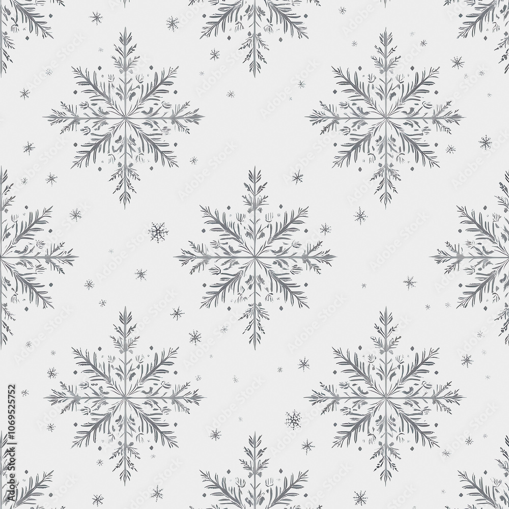Delicate Snowflake Pattern on White Background Delicate Snowflake Pattern on White Background