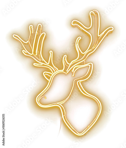 PNG Simple reindeer profile lights neon lighting.