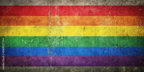 Grungy textured minimalist rainbow pride flag. Pride month.