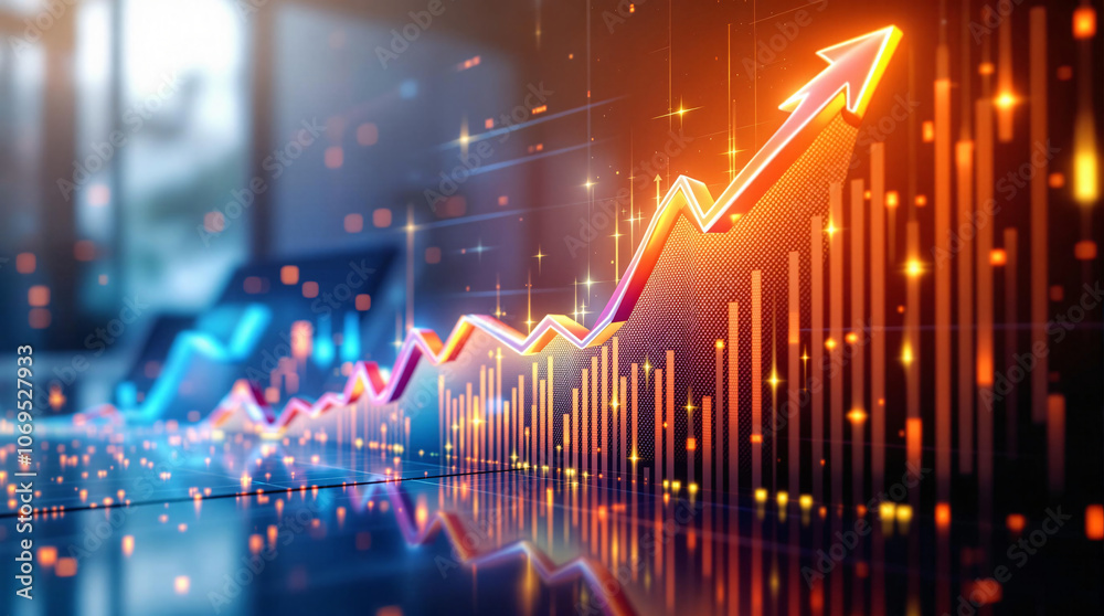 illustration economic performance and trading economic growth arrow illustration economic performance and trading economic growth arrow
