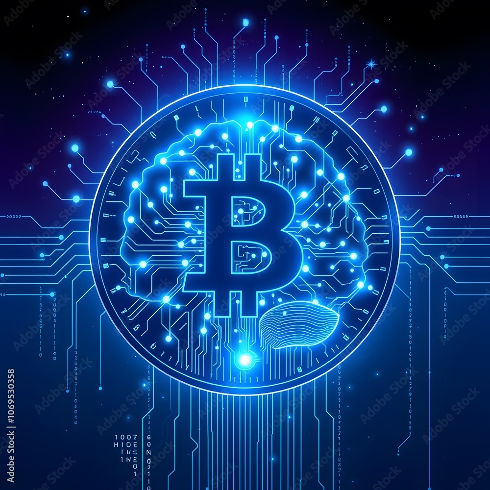 Futuristic 18-Bit Coin Featuring a Luminous Brain Design - Ideal for Technology and Cryptocurrency Themes Futuristic 18-Bit Coin Featuring a Luminous Brain Design - Ideal for Technology and Cryptocurrency Themes