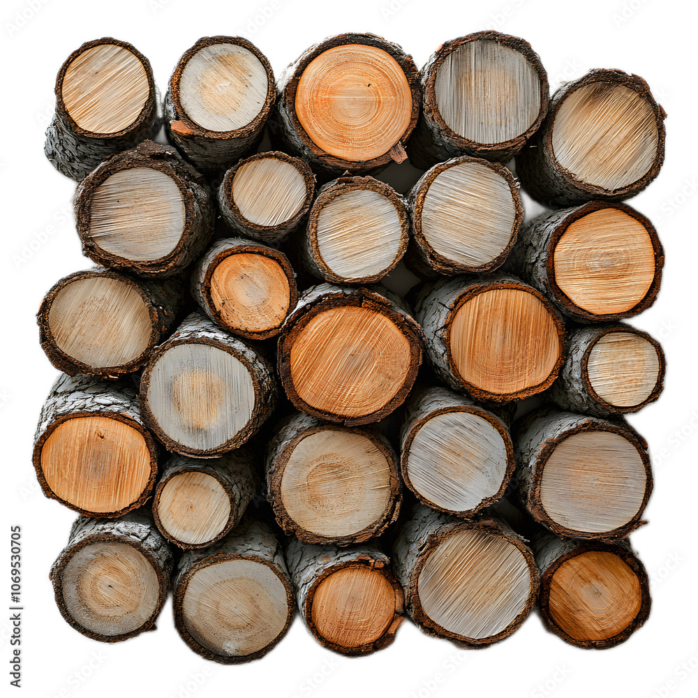 Stacked Logs with Natural Wood Textures and Colors Stacked Logs with Natural Wood Textures and Colors