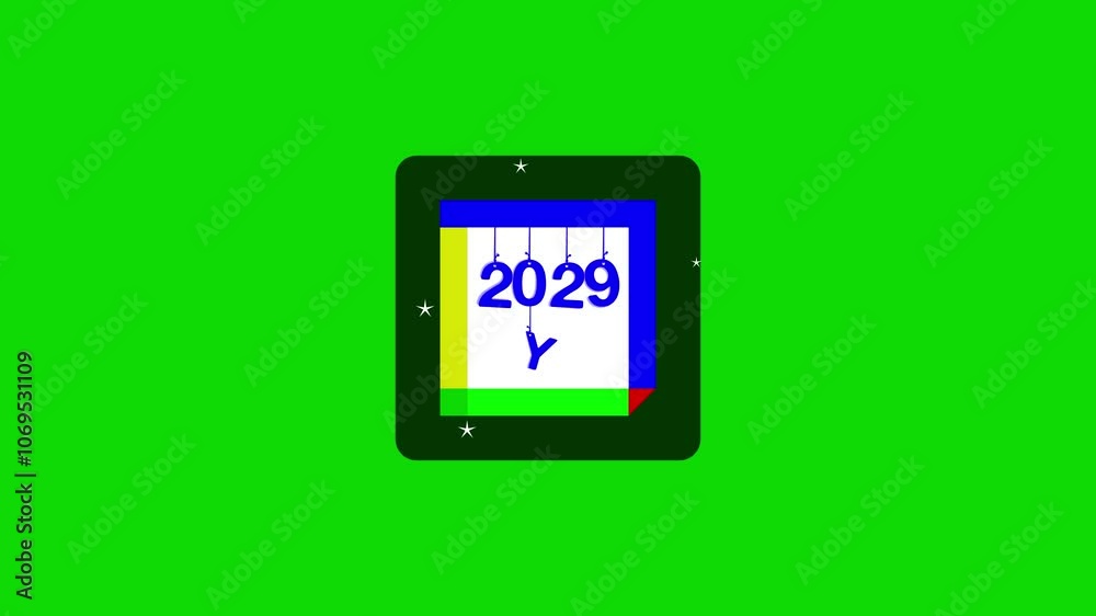 Calendar Page Icon Animation with '2029 Year' Date in 4K – Modern Countdown Visual for Time Tracking, Scheduling, and Event Planning. Calendar Page Icon Animation with '2029 Year' Date in 4K – Modern Countdown Visual for Time Tracking, Scheduling, and Event Planning.