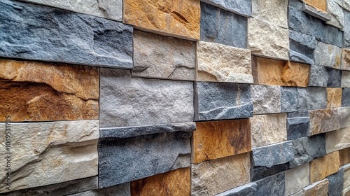 Close-up of a colorful and textured stone wall.