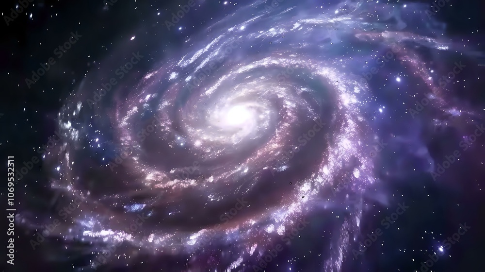 Fototapeta premium A stunning spiral galaxy in deep space, showcasing vibrant colors and celestial beauty.